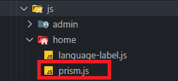 prism.jsファイルを自分のプロジェクトに配置する